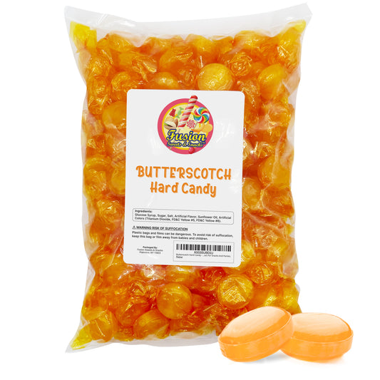 Butterscotch Hard Candy - 1LB Bag of Individually Wrapped Butter Scotch Bulk Candy, Yellow Butterscotch Discs Are Perfect For Snacks And Parties