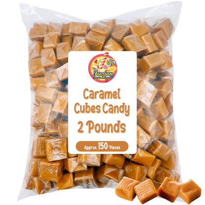 Caramel Cubes Candy Individually Wrapped - 2 Pound Bulk Bag - Caramel Candy Soft Classic Chewy Candy For Holidays, Or Any Occasion