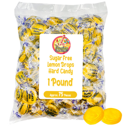 Sugar Free Lemon Drops - Arcor 1lb Bulk Bag of Sugar Free Hard Candy - Delicious Sugar Free Lemon Drops Hard Candy Individually Wrapped for Freshness - Keto and Diabetic Friendly