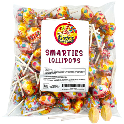 Smarties Lollipops - 2 Pound Bag of Original Flavors- Individually Wrapped Bulk Smarties Lollies