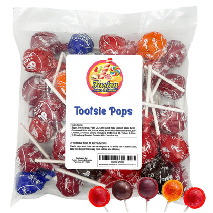 Tootsie Roll Pops - 1 Pound Bulk Bag - Assorted Individually Wrapped lollipops - Candy Fruit Flavors with Chocolate Tootsie Roll Center